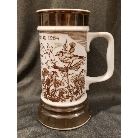13th Int Steinwaldwandertag 1984 Stein Mug German Lebenshilfe Birds Weibenstein - Picture 3 of 7
